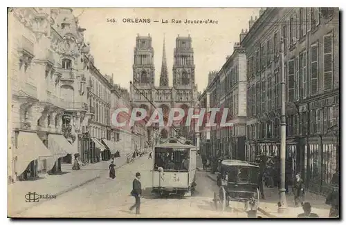 Cartes postales Orleans la Rue Jeanne D'Arc Tramway