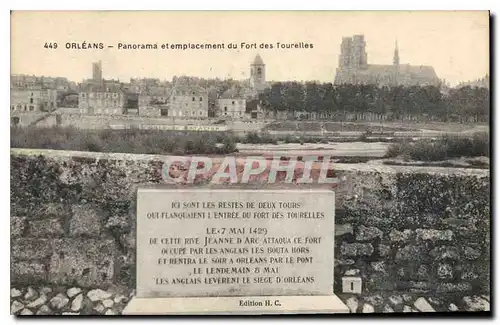 Cartes postales Orleans Panorama et emplacement du Fort des Tourelles