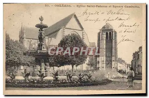 Cartes postales Orleans Eglise St Paterne et Square Gambetta