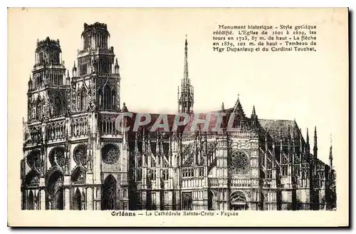 Cartes postales Orleans La Cathedrale Ste Croix Facade