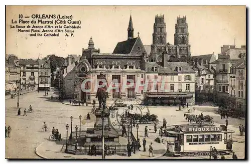 Cartes postales Orleans Loiret La Place du Matroi Cote Ouest La Statue de Jeanne d'Arc et la Cathedrale Matroi P