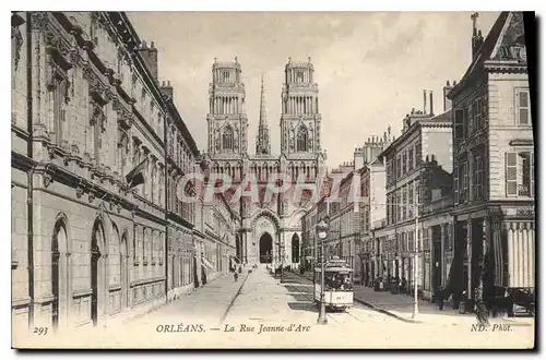 Cartes postales Orleans La Rue Jeanne d'Arc Tramway