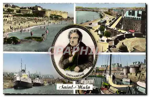 Cartes postales Saint Malo Plage de Bonsecours Les Remparts Le Bassin