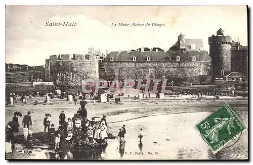 Cartes postales Saint Malo La Mare Scene de Plage