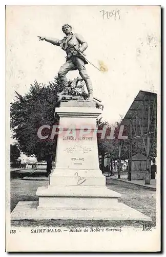 Ansichtskarte AK Saint Malo Statue de Robert Surcouf