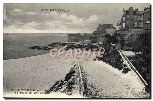 Ansichtskarte AK Cote d'Emeraude Saint Malo La Plage de Bon Secours