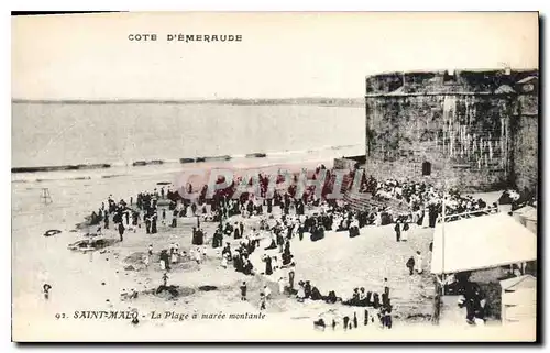 Cartes postales Cote d'Emeraude Saint Malo La Plage a maree montaine