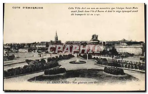 Ansichtskarte AK Cote d'Emeraude Saint Malo Vue generale cote Est