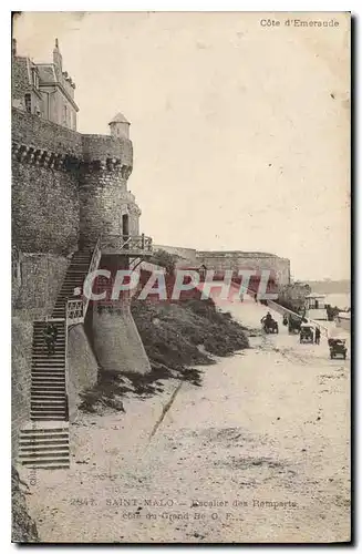 Cartes postales Cote d'Emeraude Saint Malo Escalier des Remparts