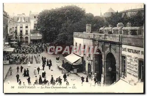 Ansichtskarte AK Saint Malo La Place Chateaubriand