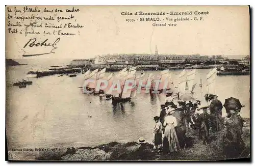 Cartes postales Cote d'Emeraude Emerald Coast Saint Malo Vue generale Botrel