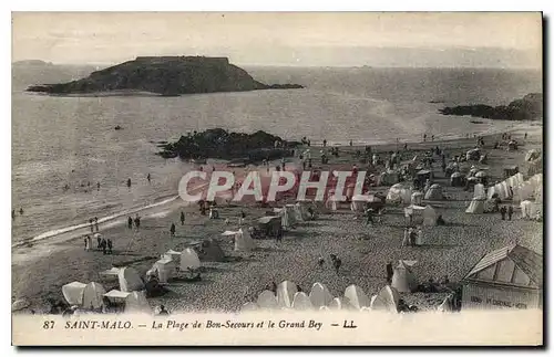 Cartes postales Saint Malo La Plage de Bon Secours et le Grand Bey