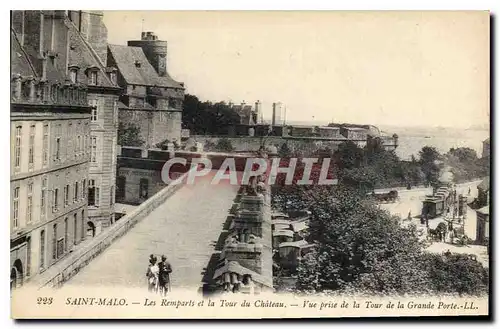 Ansichtskarte AK Saint Malo Les Remparts et la Tour du Chateau Vue prise de la Tour de la Grande Porte