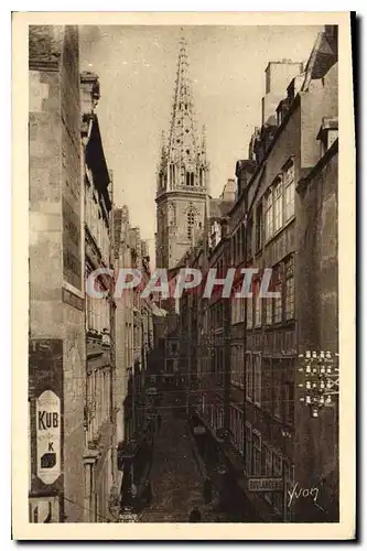 Ansichtskarte AK La Douce Frnce Bretagne Cote D'Emeraude Saint Malo Ille et Vilaine La Grande Rue et la Cathedral