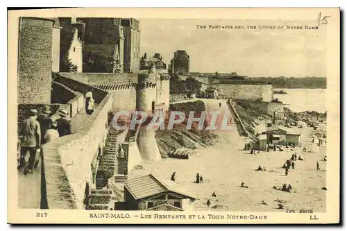 Ansichtskarte AK Saint Malo Les Remparts et la Notre Dame