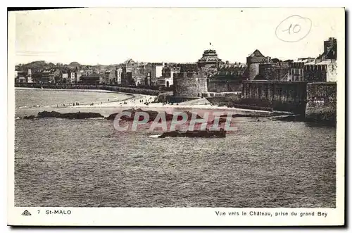 Cartes postales Saint Malo Vue Vers le Chateau prise du grand Bey