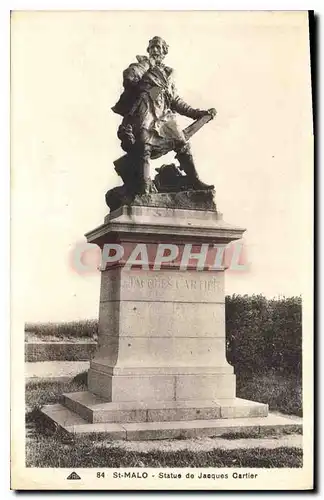 Ansichtskarte AK Saint Malo Statue de Jacques Cartier