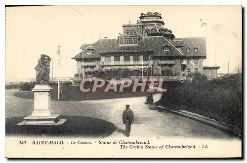 Cartes postales Saint Malo Le Casino Statue de Chateaubriand