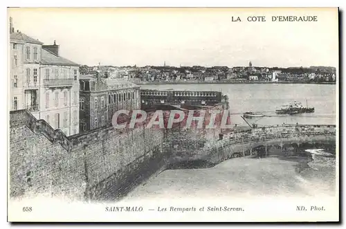 Cartes postales Cote d'Emeraude Saint Malo Les Remparts et Saint Servan