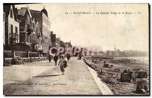 Cartes postales Saint Malo La Grande et la Digue