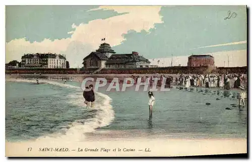 Ansichtskarte AK Saint Malo La Grande Plage et le Casino