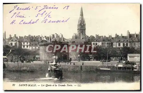 Ansichtskarte AK Saint Malo Les Quais et la Grande Porte