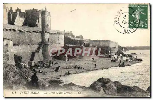 Ansichtskarte AK Saint Malo La Greve de Bon Secours