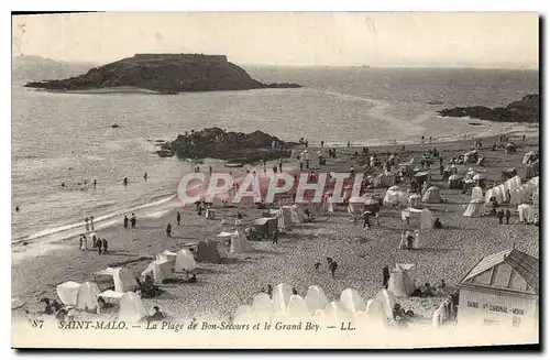 Cartes postales Saint Malo La Plage de Bon Secours et le Grand Bey