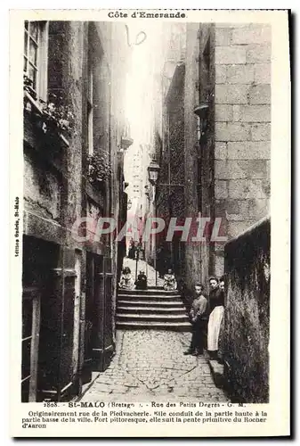 Cartes postales Cote d'Emeraude Saint Malo Rue des Petits Degres