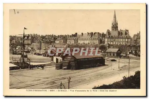 Cartes postales Cote d'Emeraude Saint Malo Vue d'ansemble de la Ville Cote des Bassins