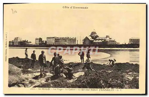 Ansichtskarte AK Cote d'Emeraude Saint Malo La Plage Le Casino Le Grand Hotel Franklin