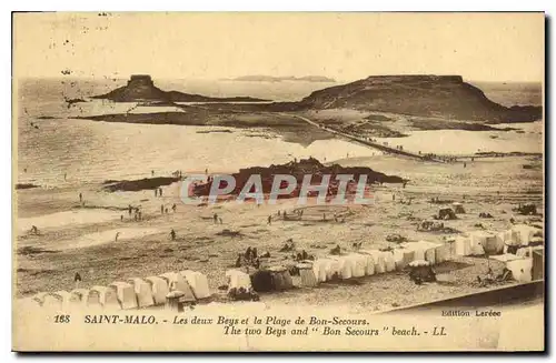 Ansichtskarte AK Saint Malo Les deux Beys et la Plage de Bon Secours