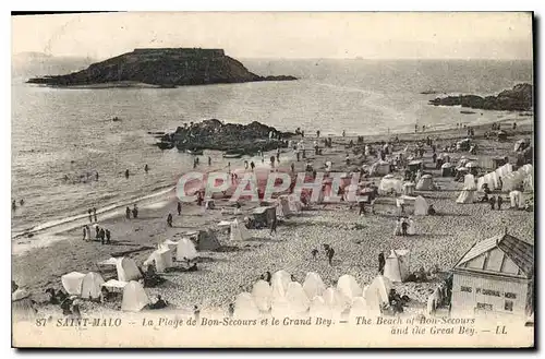 Cartes postales Saint Malo La Plage de Bon Secours et le Grand Bey