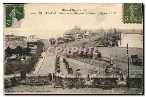 Cartes postales Cote d'Emeraude Saint Malo Vue prise des Remparts le Casino les Squares