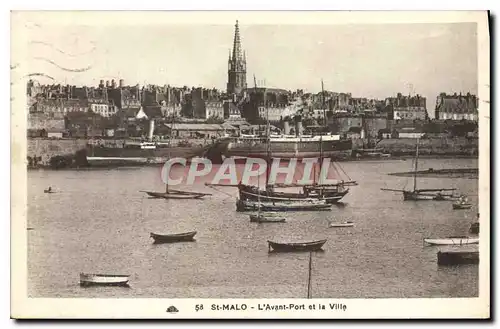 Ansichtskarte AK Saint Malo L'Avant Port et la Ville