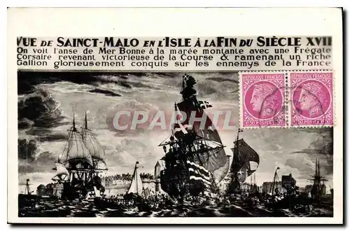 Ansichtskarte AK Saint Malo Reproduction du Tableau de la Brasserie des Voyageurs