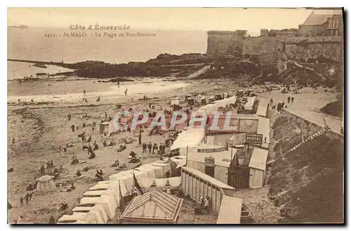 Ansichtskarte AK Cote d'Emeraude Saint Malo La Plage de Bon Secours