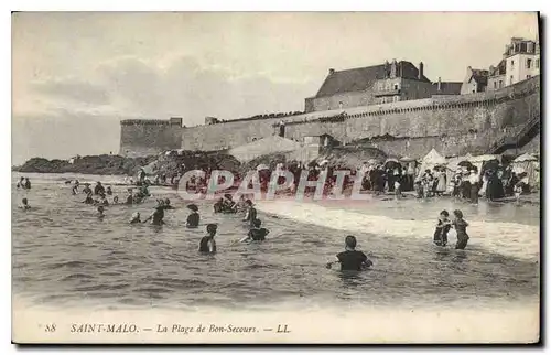 Ansichtskarte AK Saint Malo la plage de Bon Secours