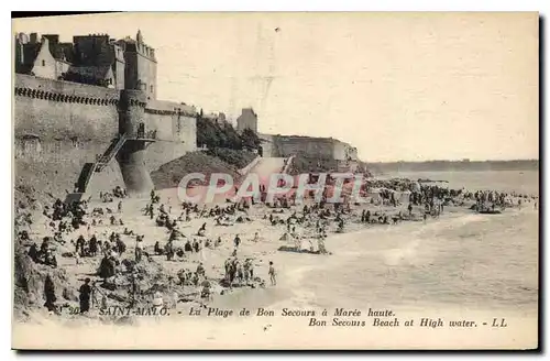 Cartes postales Saint Malo la plage de Bon Secours a Maree haute