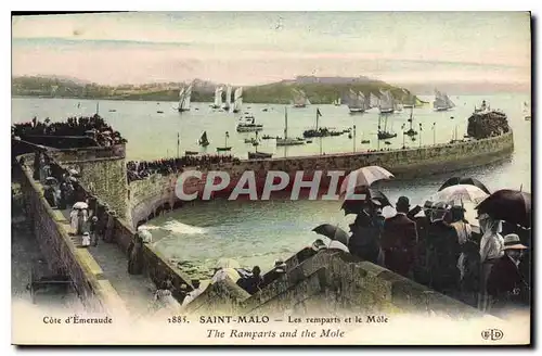 Ansichtskarte AK Saint Malo les remparts et le Mole