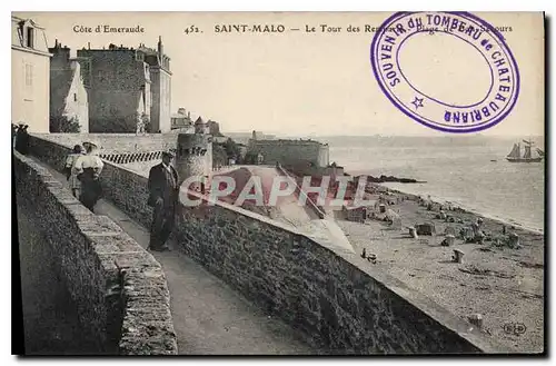 Cartes postales Cote d'Emeraude Saint Malo le tour Remparts la plage de Bon Secours