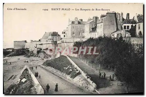 Cartes postales Cote d'Emeraude Saint Malo les Remparts de Bon Secours