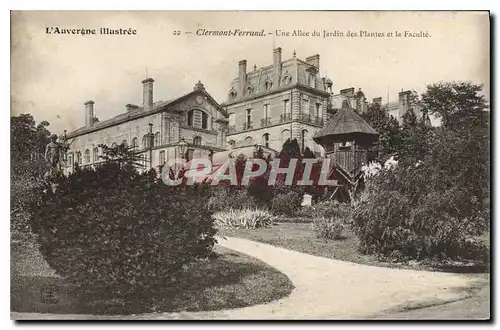 Ansichtskarte AK L'Auvergne Illustree Clermont Ferrand une Allee du jardin des Plantes et la Faculte