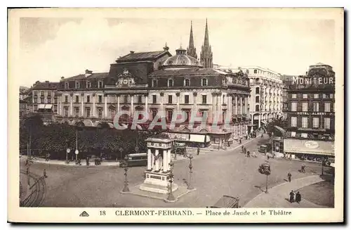 Cartes postales Clermont Ferrand place de Jaude et le Theatre