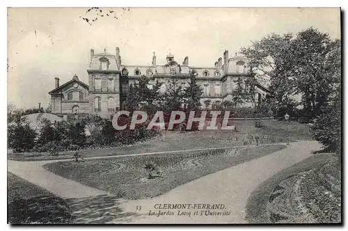 Cartes postales Clermont Ferrand le jardin Lecoq et l'Universite