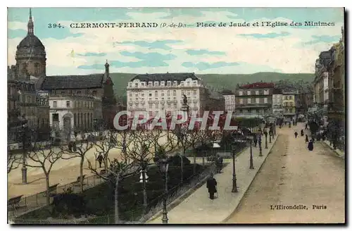 Cartes postales Clermont Ferrand P de D place de Jaude et l'eglise des Minimes