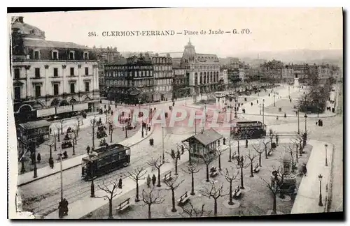 Cartes postales Clermont Ferrand Place de Jaude Tramway