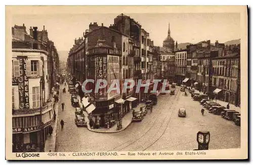 Cartes postales La Cigogne Clermont Ferrand rue Neuve et Avenue des Etats Unis