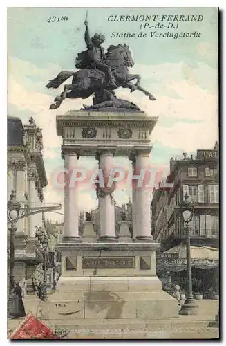 Cartes postales Clermont Ferrand P de D statue de Vercingetorix