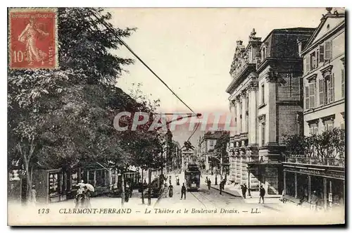 Ansichtskarte AK Clermont Ferrand le Theatre et le boulevard Desaix Tramway